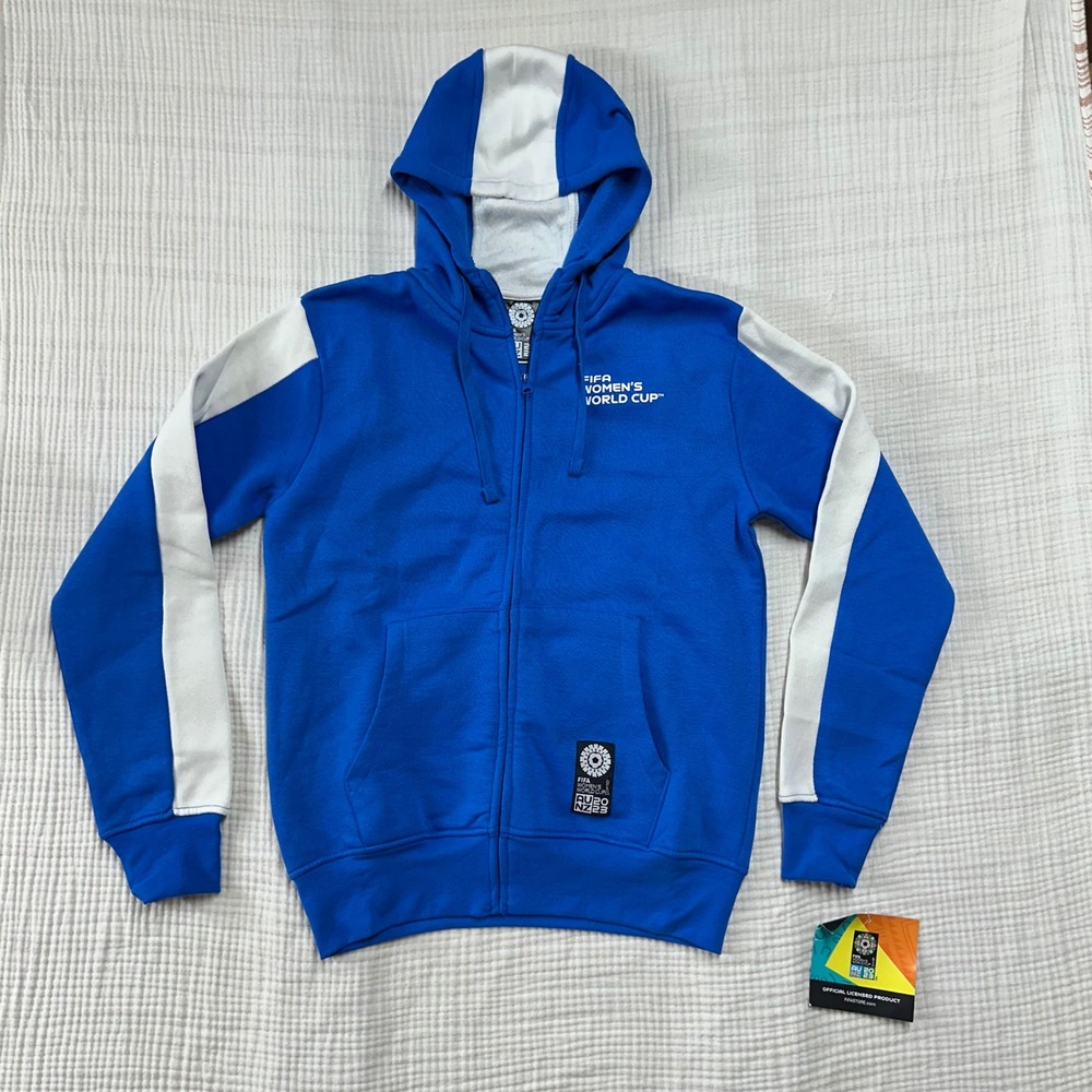 FIFA Womens World Cup 2023 Italy Full Zip Hoodie Blue White Small